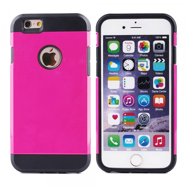 Wholesale iPhone 5S 5 Slim Fit Armor Hybrid Case (Hot Pink)
